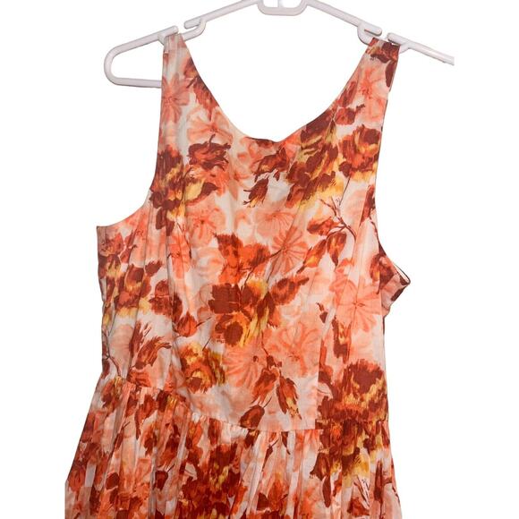 JESSICA‎ HOWARD ORANGE PINK WHITE FLORAL SLEEVELESS LINED DRESS - SIZE 8 - NWT - Picture 3 of 15